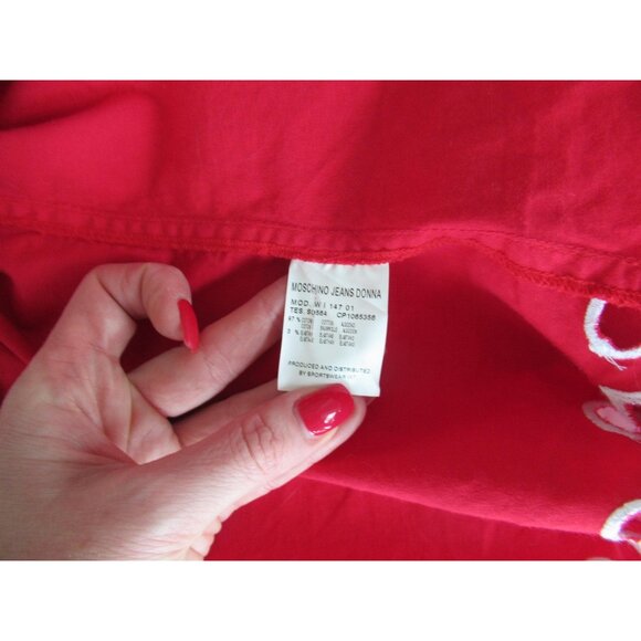 Moschino Red Cotton Scalloped Blazer Jacket - Picture 8 of 8